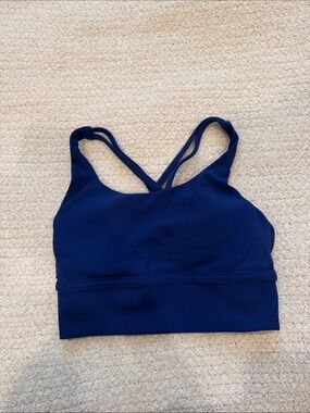 lululemon athletica Navy Ribbed Crossback Sports Bra